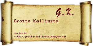 Grotte Kalliszta névjegykártya